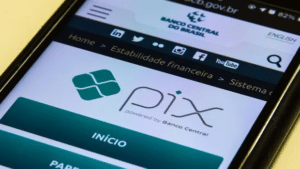 tela de celular com o logo do pix